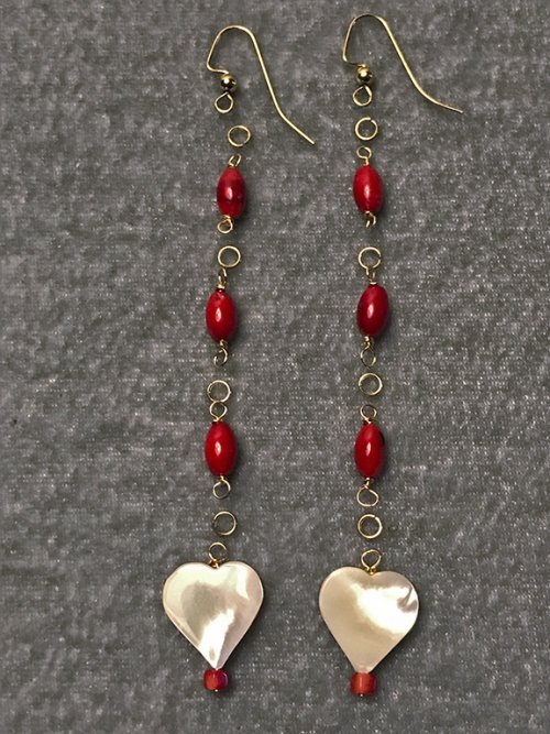 Nancy Chase's Tulip Heart Earrings - , Contemporary Wire Jewelry, , put all the components together with jump rings